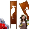 Panel ogrodowy parawan dekoracyjny metal patyna 120cm CZAPLA / ŻURAW